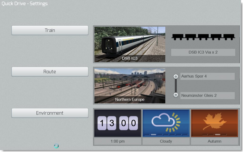 Simple Quick Drive scenarier for Northern Europe